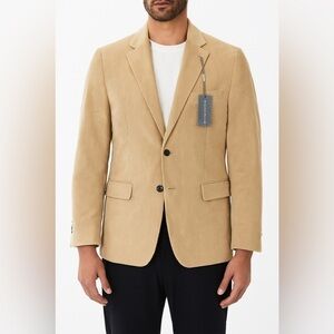 Michael Kors Corduroy Classic Fit Sport Coat Blazer Suit Jacket Camel Tan 48 Reg